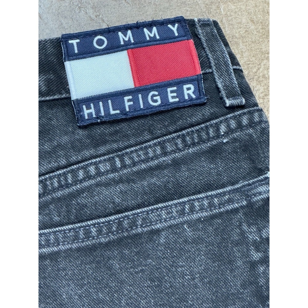 Vintage Tommy Hilfiger Women's Classic High Rise Straight Black Denim Jeans Logo - Picture 10 of 10